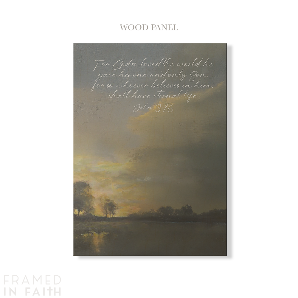 Sunset Lake Landscape Custom Bible Verse Print
