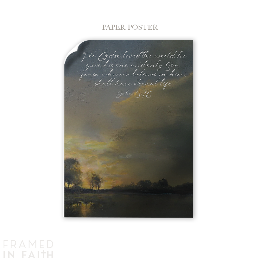 Sunset Lake Landscape Custom Bible Verse Print