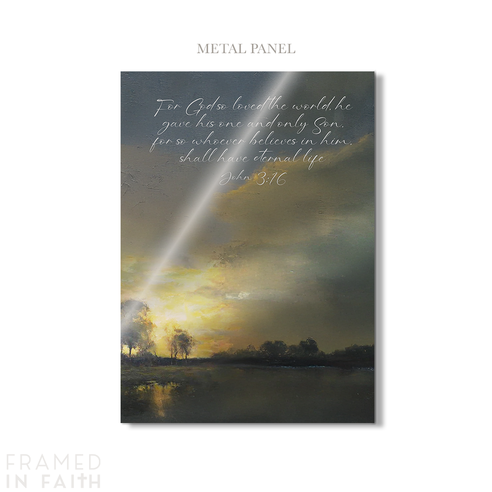Sunset Lake Landscape Custom Bible Verse Print