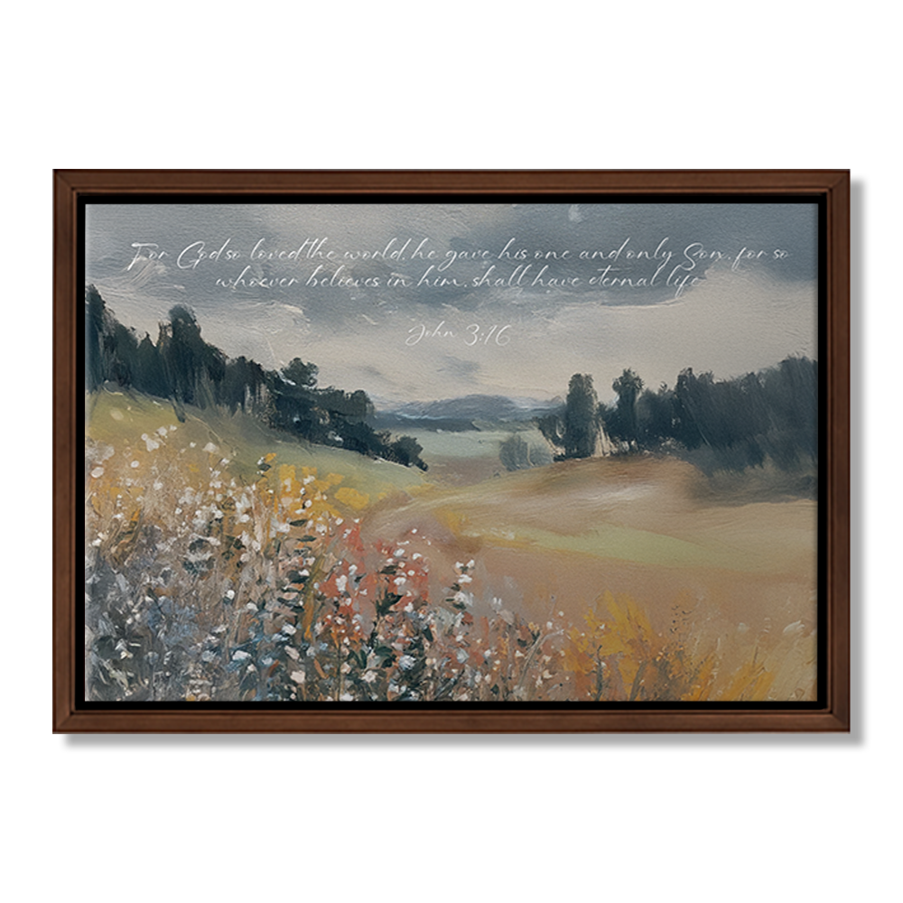 Spring Meadow Landscape Personalized Scripture Wall Art