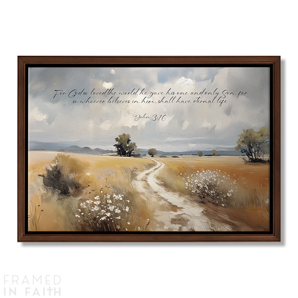 Golden Field Landscape Custom Bible Verse Wall Art