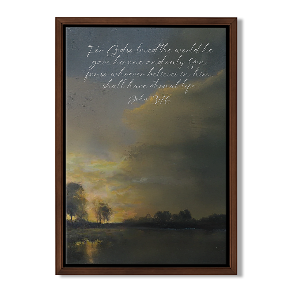 Sunset Lake Landscape Custom Bible Verse Print