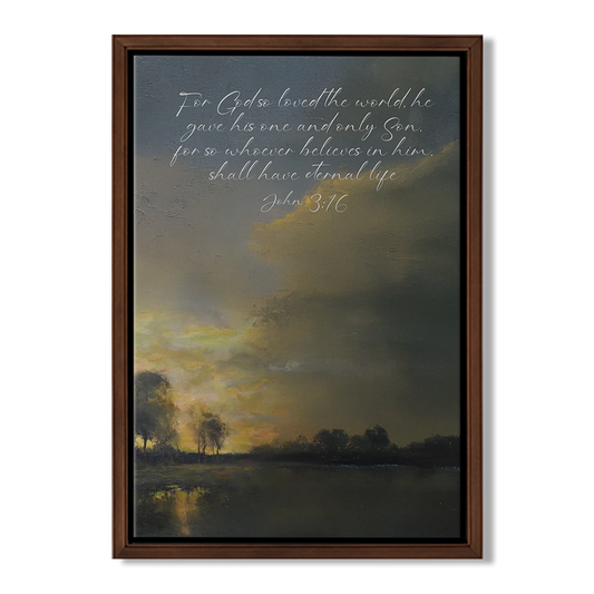 Sunset Lake Landscape Custom Bible Verse Print