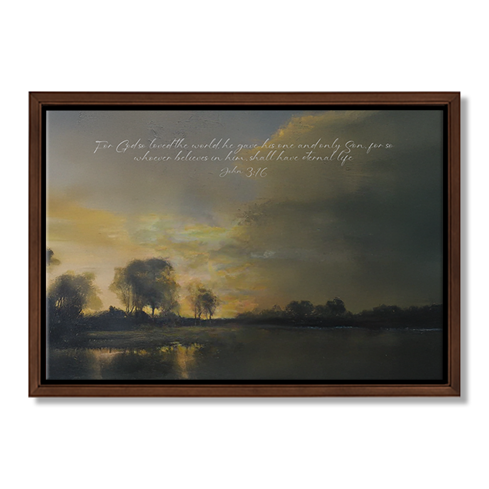 Sunset Lake Landscape Custom Bible Verse Print
