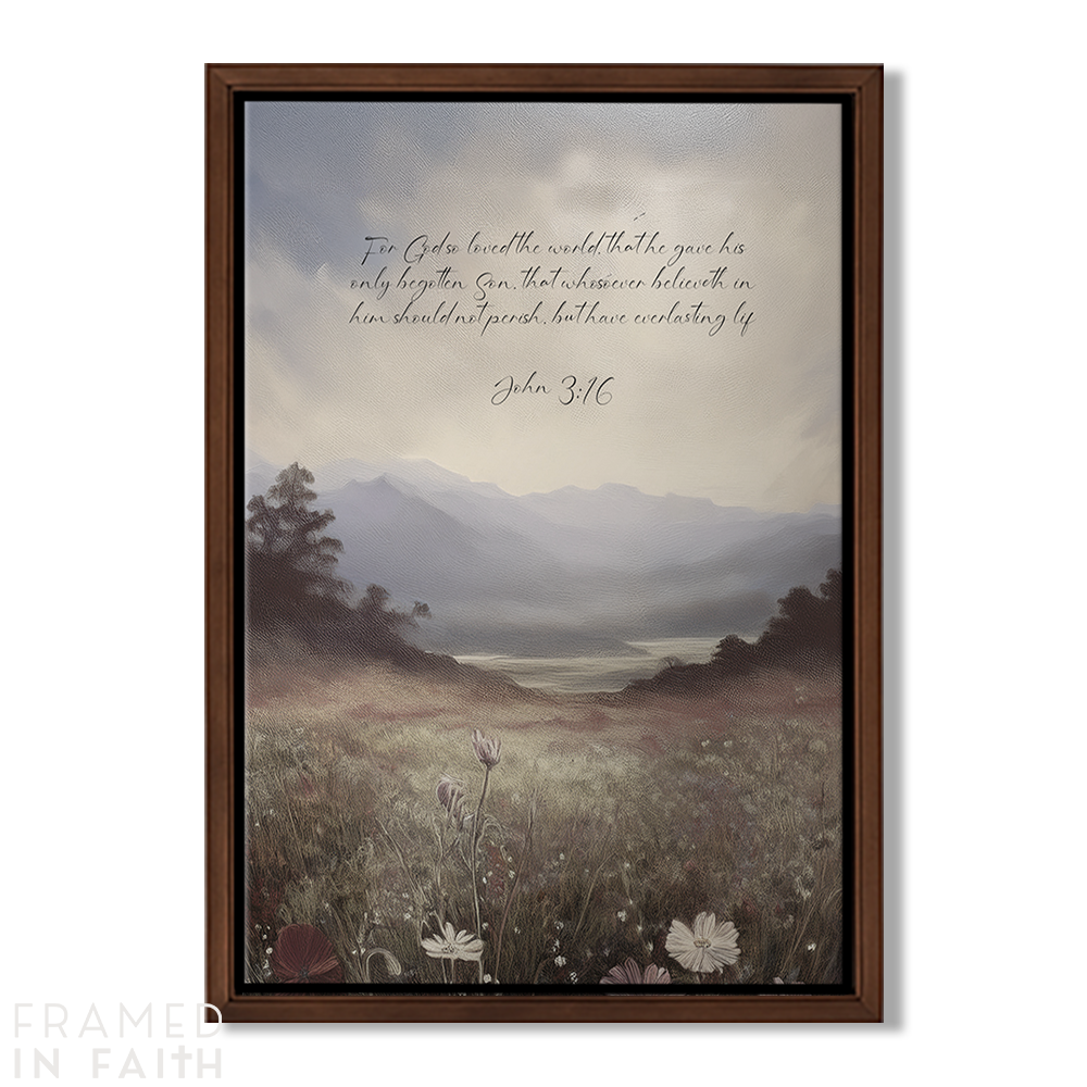 Custom Bible Verse Wall Art Moody Mountain Landscape