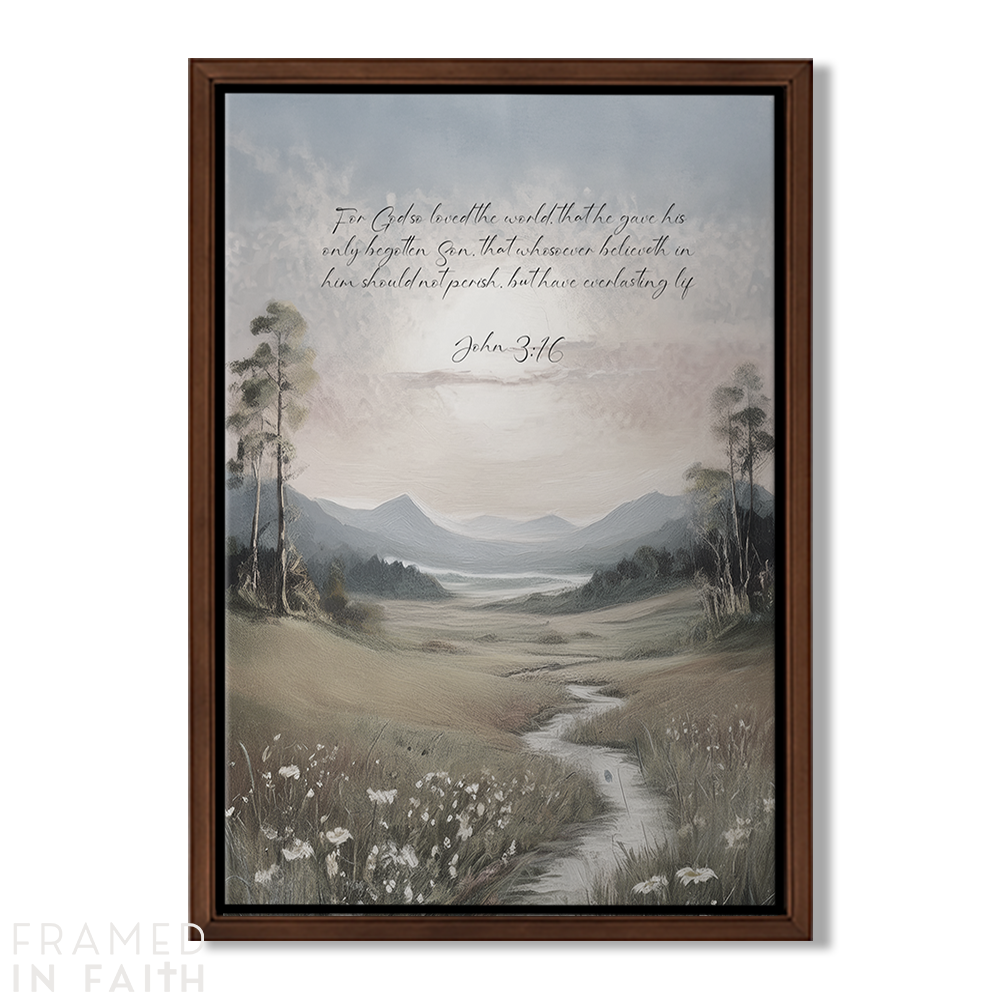 Custom Scripture Landscape Art Creek in the Mountains