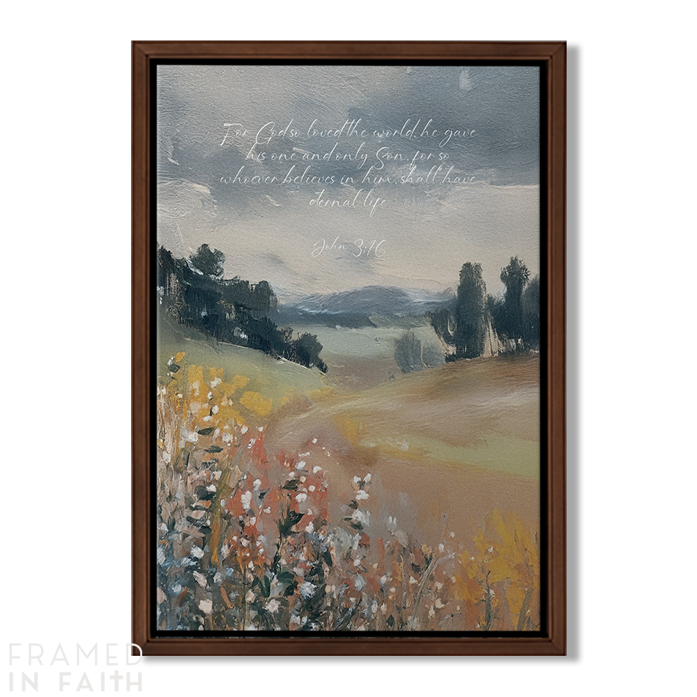 Wildflower Mountain Landscape Custom Bible Verse Print