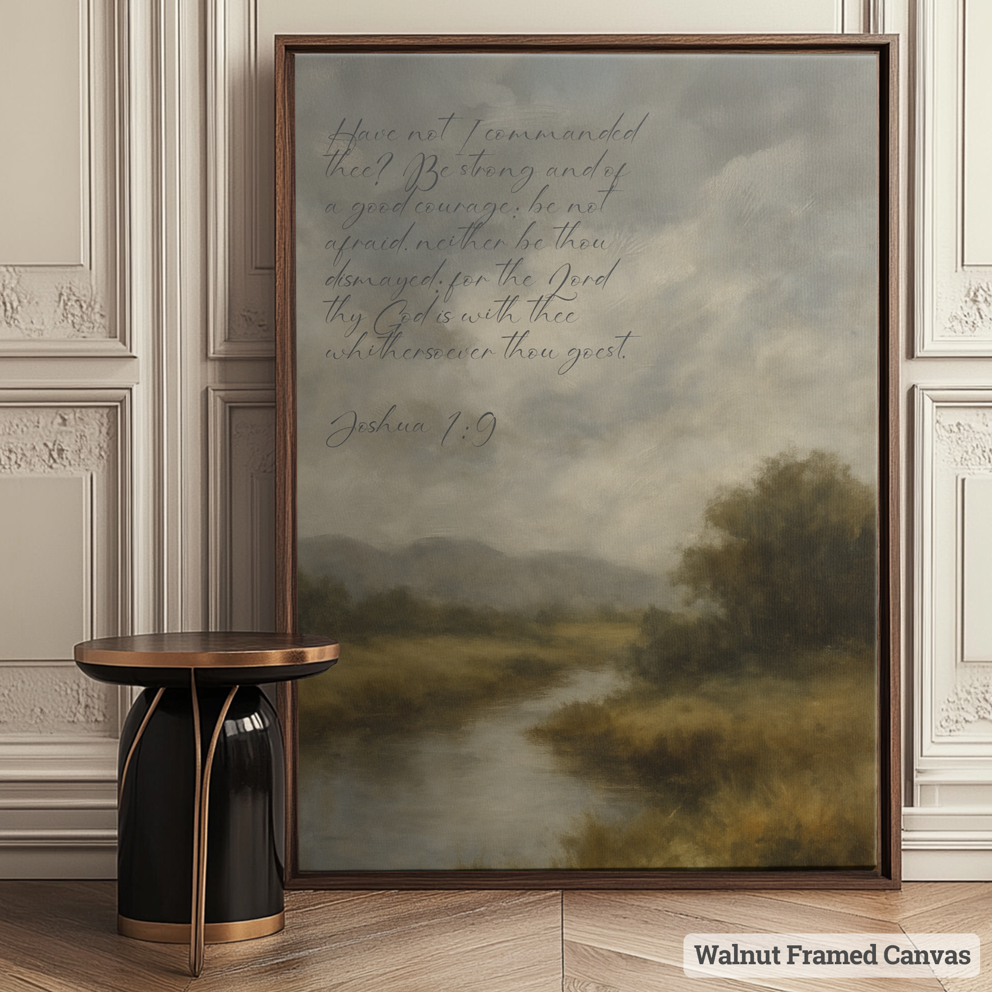 Custom Scripture Landscape Art River of Courage