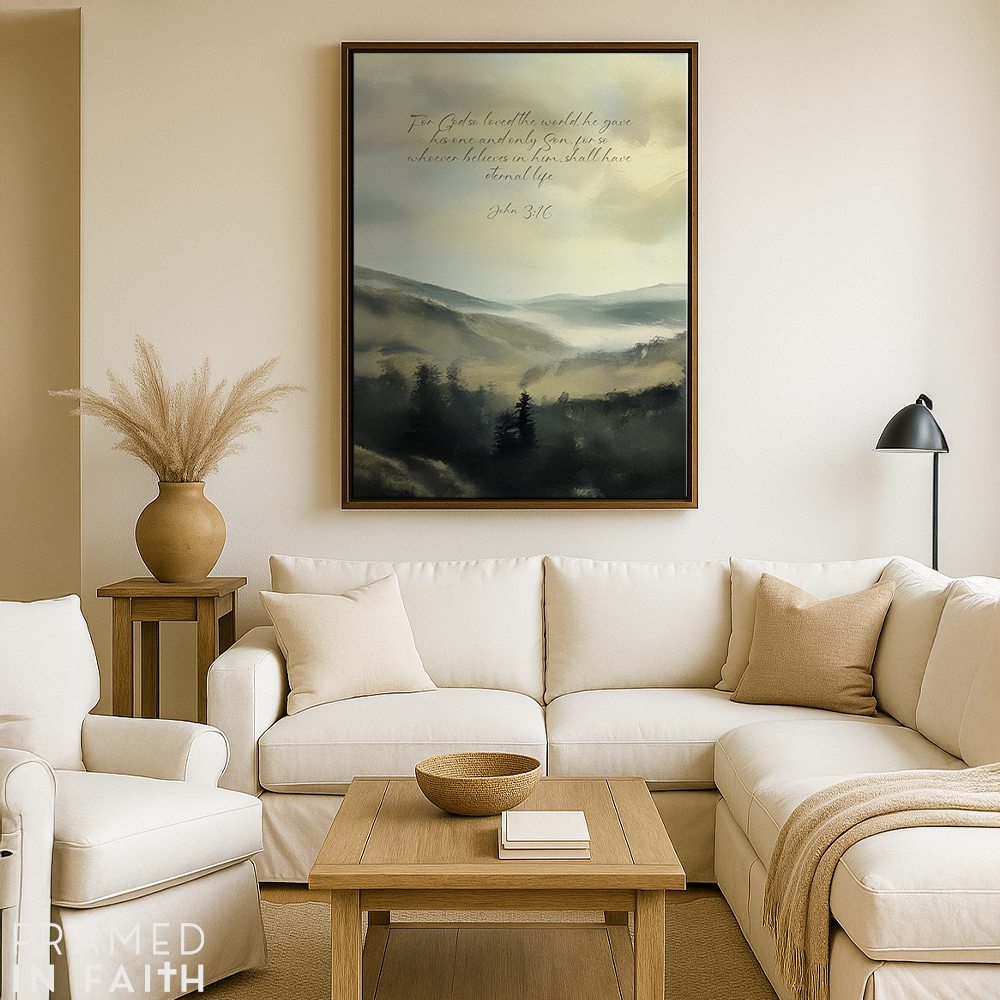 Foggy Forest Landscape Christian Landscape Wall Art