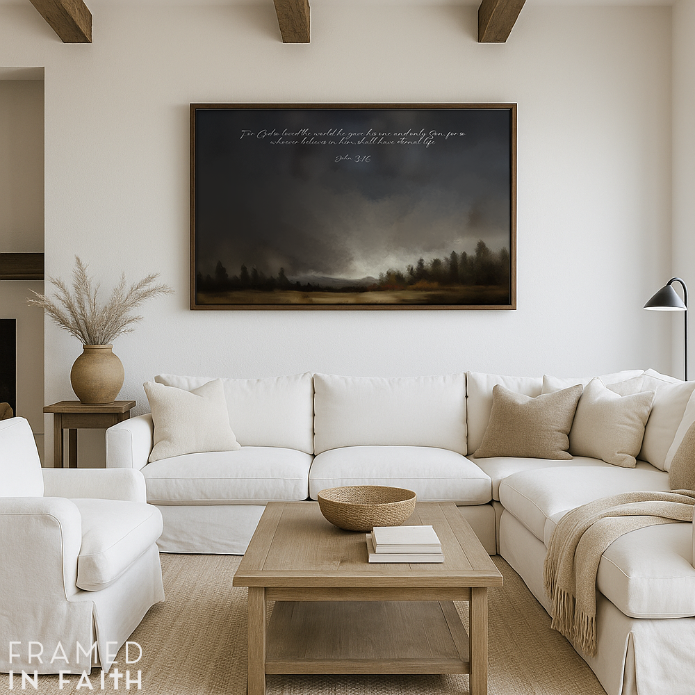 Stormy Field Landscape Custom Scripture Print