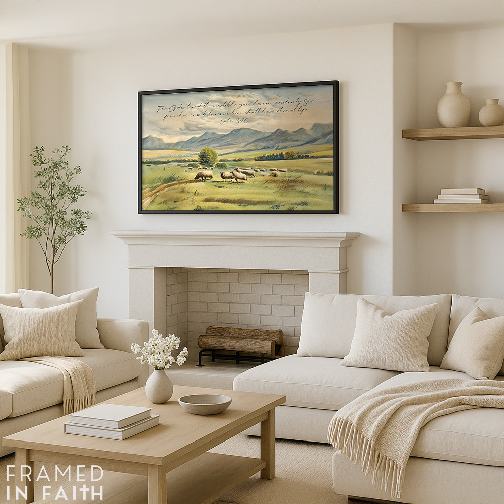 Flock in the Meadow Personalized Scripture Wall Art