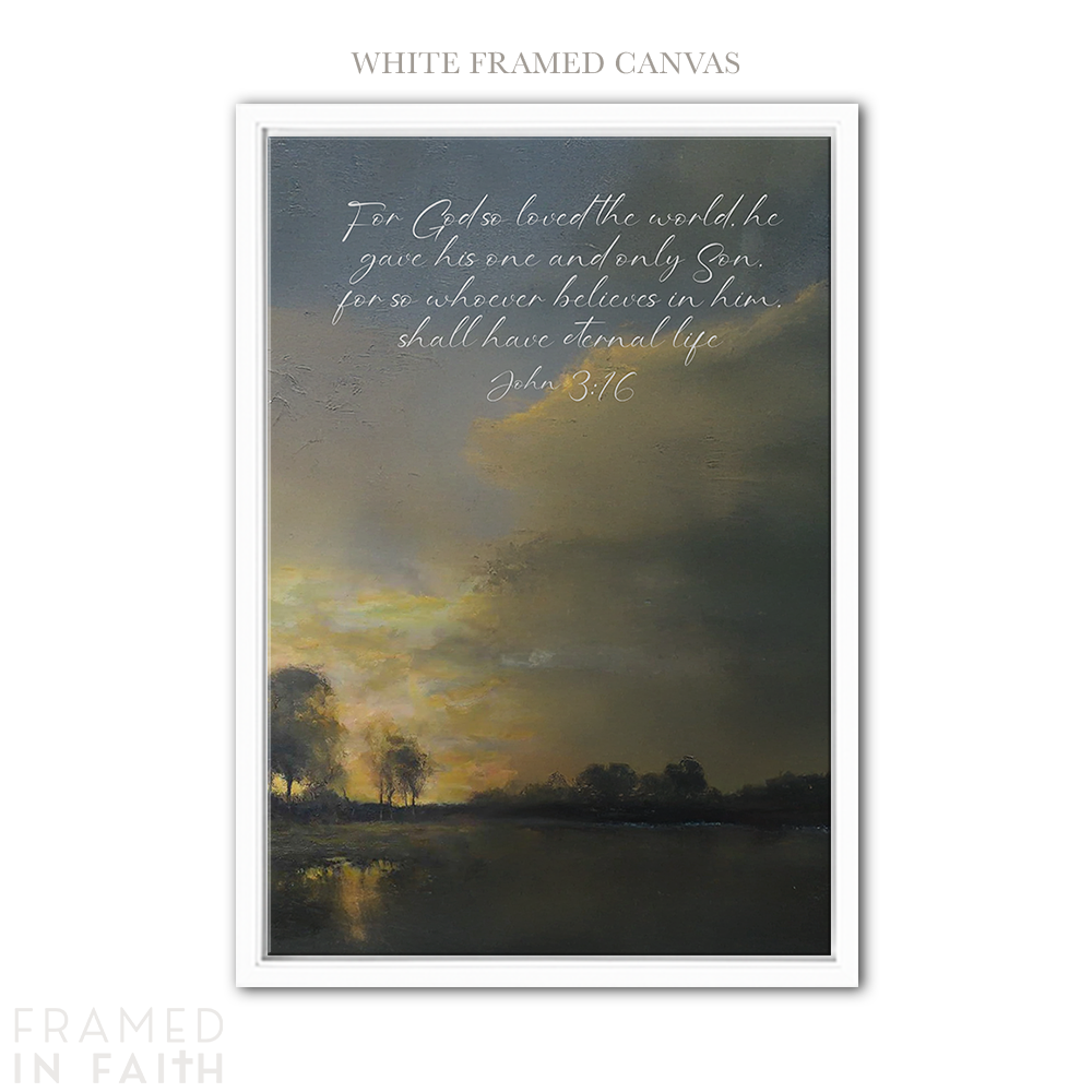 Sunset Lake Landscape Custom Bible Verse Print