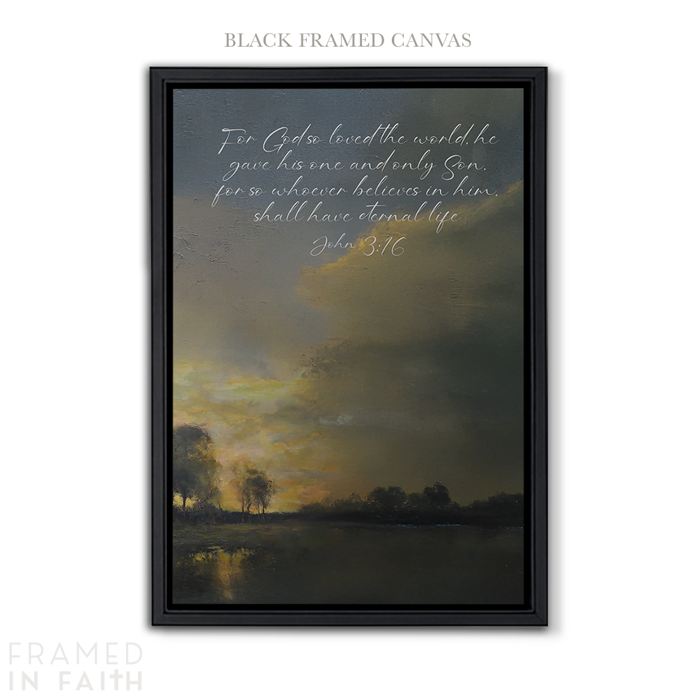 Sunset Lake Landscape Custom Bible Verse Print
