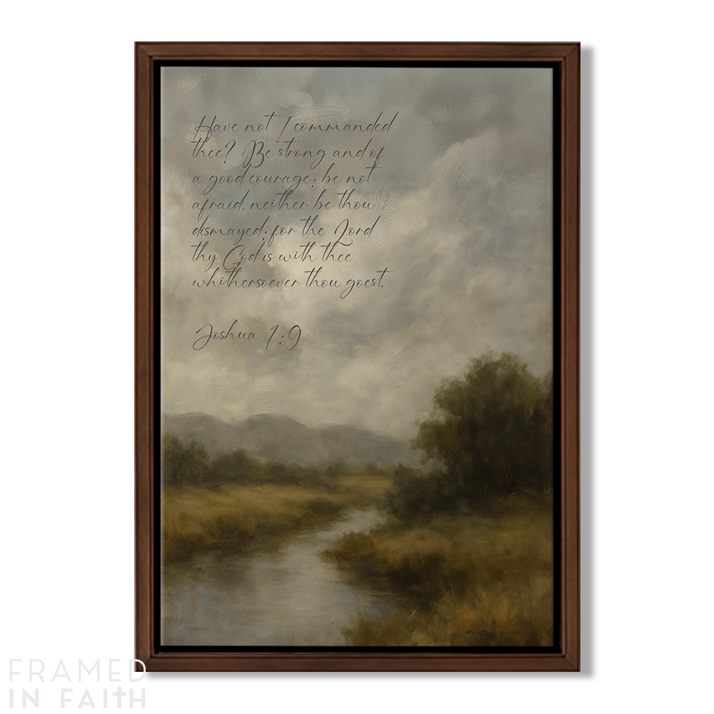 Custom Scripture Landscape Art River of Courage